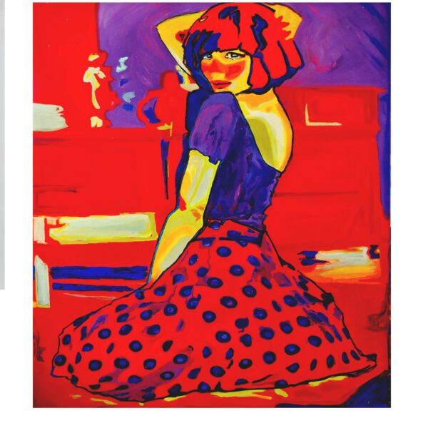 Selfie, the woman in red